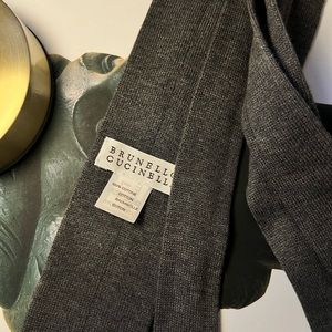 Brunello Cucinelli Gray Slim Sock Tie